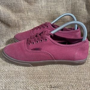 Vans Canvas Lo Maroon Red Gum Lace Up Shoe sneaker